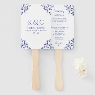 Elegante Hochzeitsförderer Vintag - Royal Blue Fächer