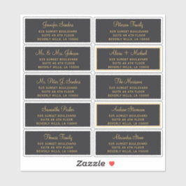 Elegante Hochzeitsgast-Adressetiketten Aufkleber