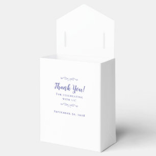 Elegante Hochzeitsgast Danke Paar Blaue Winde Geschenkschachtel