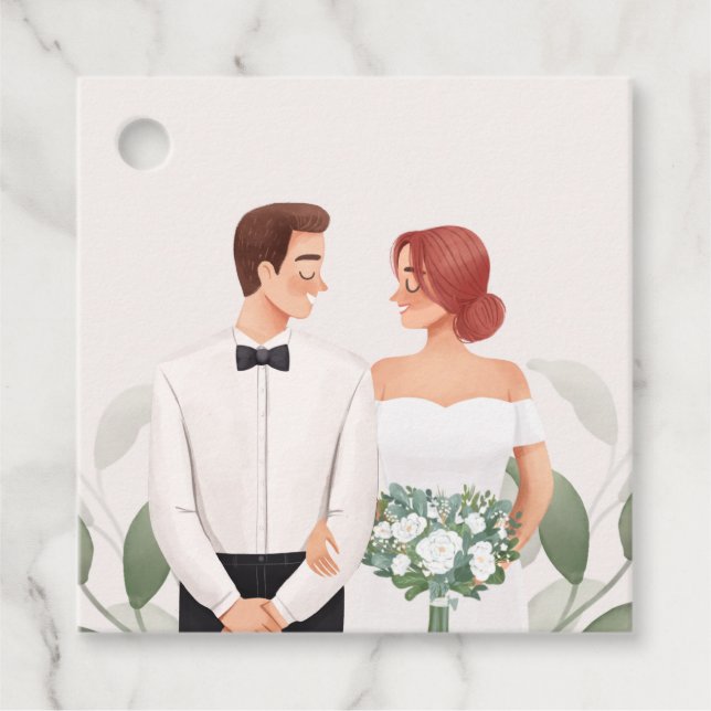 Elegante Hochzeitsgeschenkanhänger  Geschenkanhänger (Vorderseite)