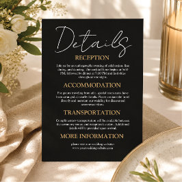 Elegante Hochzeitsinformationskarte Begleitkarte
