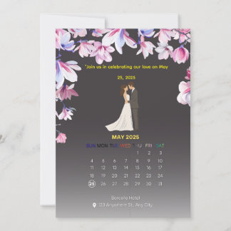 Elegante Hochzeitskalender-Einladung Einladung