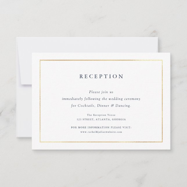 elegante Hochzeitskarte RSVP Karte (Vorderseite)