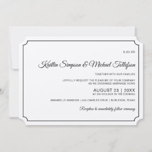 Elegante Hochzeitskarten mit einfachem Rand (Kraft Einladung