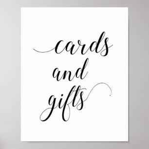 Elegante Hochzeitskarten und Geschenksign Poster