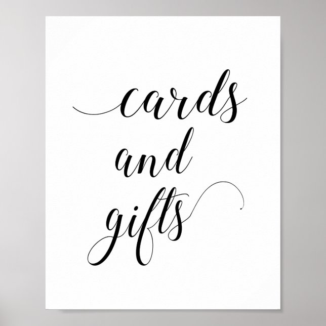 Elegante Hochzeitskarten und Geschenksign Poster (Vorne)