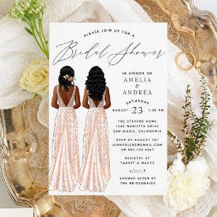 Elegante Hochzeitskleid Brautparty Einladung für z