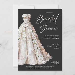 Elegante Hochzeitskleid-Einladung zur Brautparty Einladung