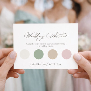 Elegante Hochzeitskleidung Karte mit Farbpalette