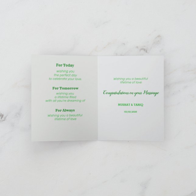 Elegante Hochzeitskongregate aus Elfenbein Dankeskarte (Innenseite)