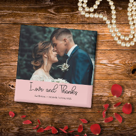 Elegante Hochzeitsliebe und Dankeschön-Foto in Ros Magnet