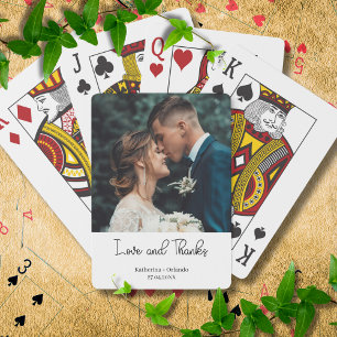 Elegante Hochzeitsliebe und Dankeschön-Foto Spielkarten