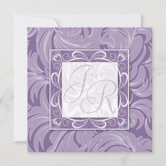 Elegante Hochzeitsluftigkeit Leaf Floral Lila Einladung