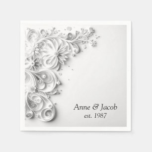 Elegante Hochzeitspapier-Quilling-Grenze Serviette