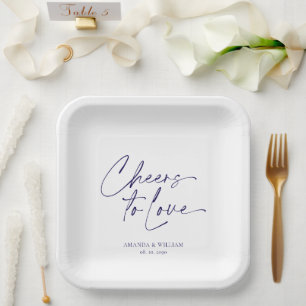 Elegante Hochzeitspapierplatte - Beifall für die L Pappteller