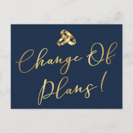 Elegante Hochzeitspläne für Marine und Gold Postkarte
