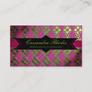 Elegante Hochzeitsplanerin Pink & Gold Visitenkart Visitenkarte