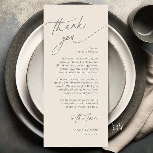 Elegante Hochzeitsplatz-Dankeskarten-Set Programm