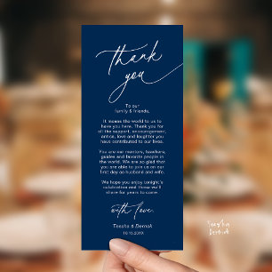 Elegante Hochzeitsplatz-Dankeskarten-Set Programm