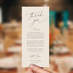 Elegante Hochzeitsplatz-Dankeskarten-Set Programm