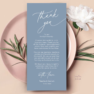 Elegante Hochzeitsplatz-Dankeskarten-Set Programm