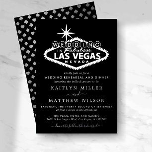 Elegante Hochzeitsprobe in Las Vegas Folieneinladung