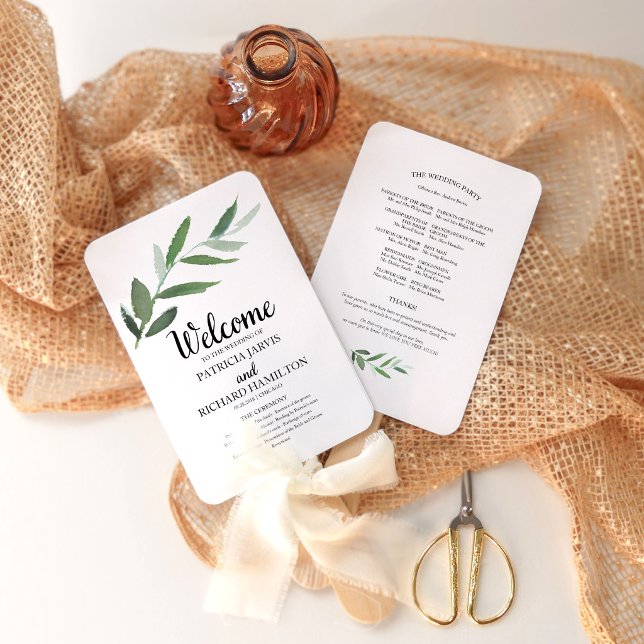 Elegante Hochzeitsprogramme für Wasserfarben Fächer (Von Creator hochgeladen)