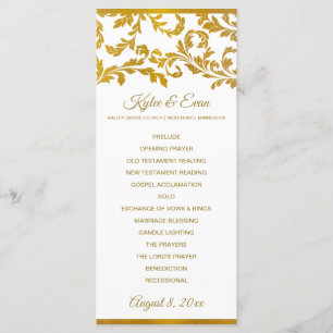 Elegante Hochzeitsprogramme mit falscher Goldfolie Programm