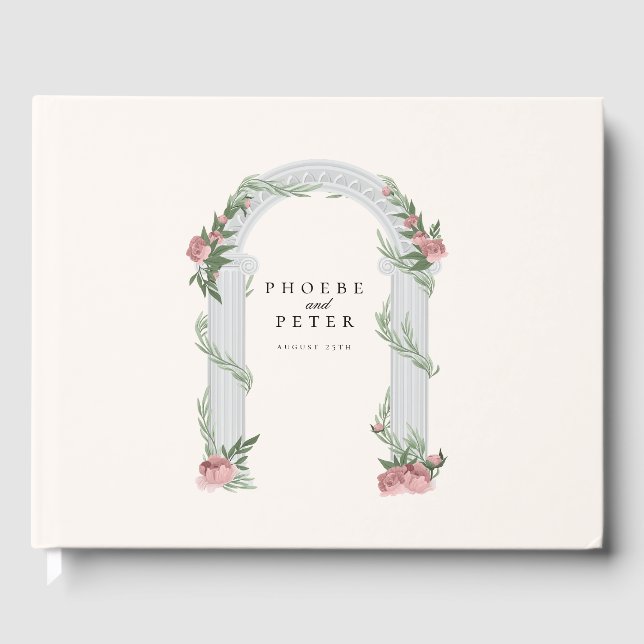 Elegante Hochzeitssäule im Garten Gästebuch (Vorderseite)