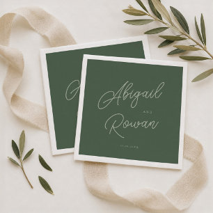 Elegante Hochzeitsservietten in Waldgrün Serviette
