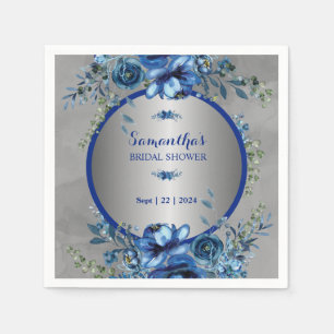 Elegante Hochzeitsservietten Silver Blossoms Serviette
