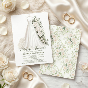 Elegante Hochzeitsshower mit Hochzeitskleid Einladung