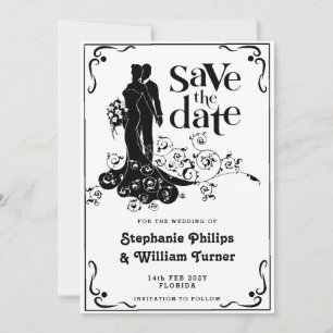 Elegante Hochzeitssilhouette Save The Date