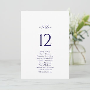Elegante Hochzeitssitzkarte mit Tischnummer