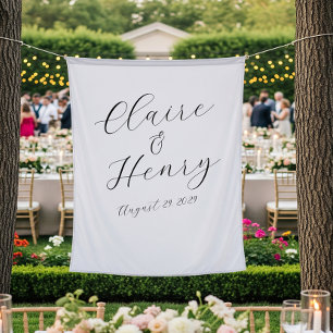 Elegante Hochzeitsskript-Tapete Hintergrund Wandteppich