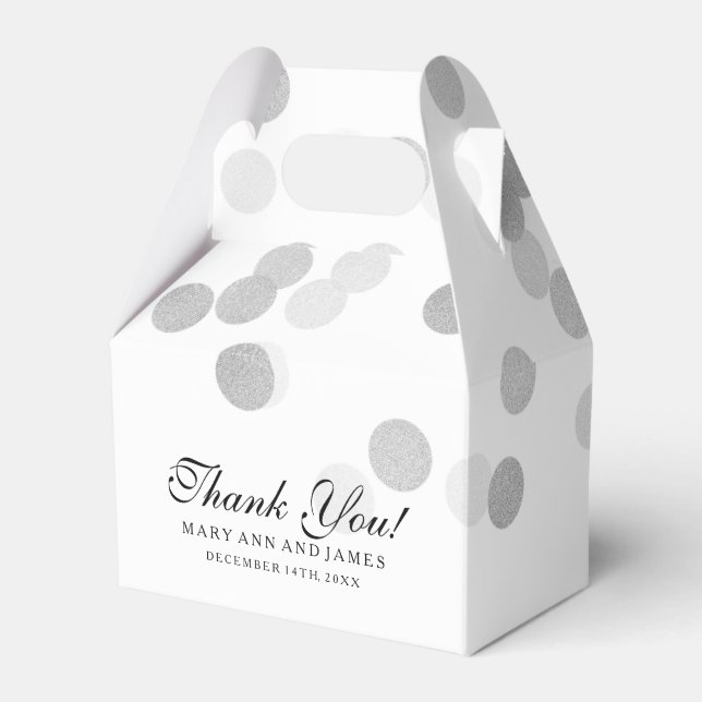 Elegante Hochzeitsslifte Imitate Silberstreifen Gl Geschenkschachtel (Vorderseite)