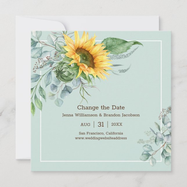 Elegante Hochzeitssonne Save The Date (Vorderseite)