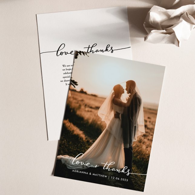 Elegante Hochzeitsstiftung und Dankeschön-Script | Dankeskarte (Von Creator hochgeladen)