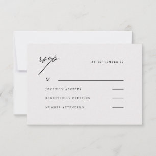 Elegante Hochzeitsstimmung in Black RSVP Karte