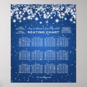 Elegante Hochzeitsstimmung Winter Sparkle Blau Poster