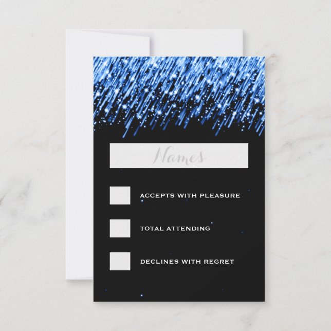 Elegante Hochzeitsszenarien "Sapphire Blue": UAWG  RSVP Karte (Vorderseite)