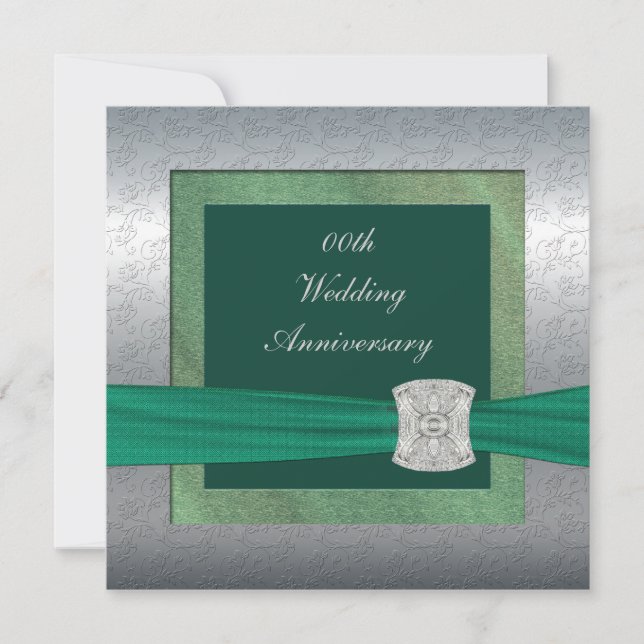 Elegante Hochzeitstag-Party Einladung (Vorderseite)