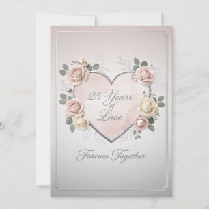 Elegante Hochzeitstagskarte zum 25. Jubiläum - rom Feiertagskarte