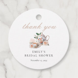 Elegante Hochzeitsteeparty Geschenkanhänger