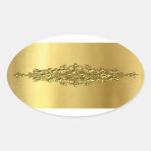 Elegante Hochzeitsticker, Gold Ovaler Aufkleber