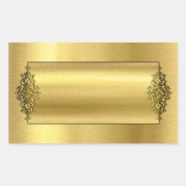 Elegante Hochzeitsticker, Gold Rechteckiger Aufkleber