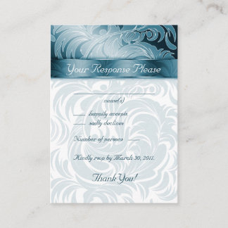 Elegante Hochzeitstippenkarten Blumenleaf Aquamari Begleitkarte