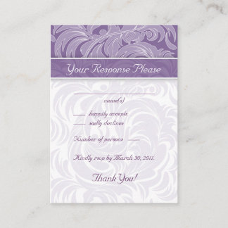 Elegante Hochzeitstippenkarten Blumenleaf Lila Begleitkarte