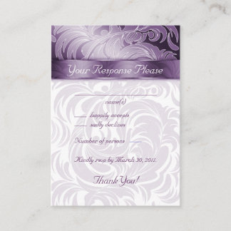 Elegante Hochzeitstippenkarten Blumenleaf Lila Begleitkarte