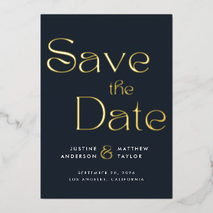 Elegante Hochzeitstypografie - Save-the-Date-Karte Folieneinladung